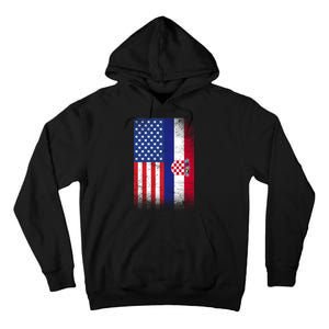 American Croatian Flag Croatia Pride Tall Hoodie