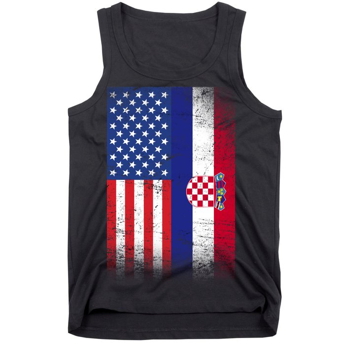 American Croatian Flag Croatia Pride Tank Top