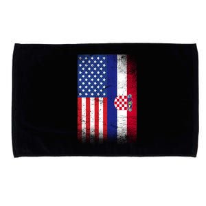 American Croatian Flag Croatia Pride Microfiber Hand Towel