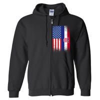 American Croatian Flag Croatia Pride Full Zip Hoodie