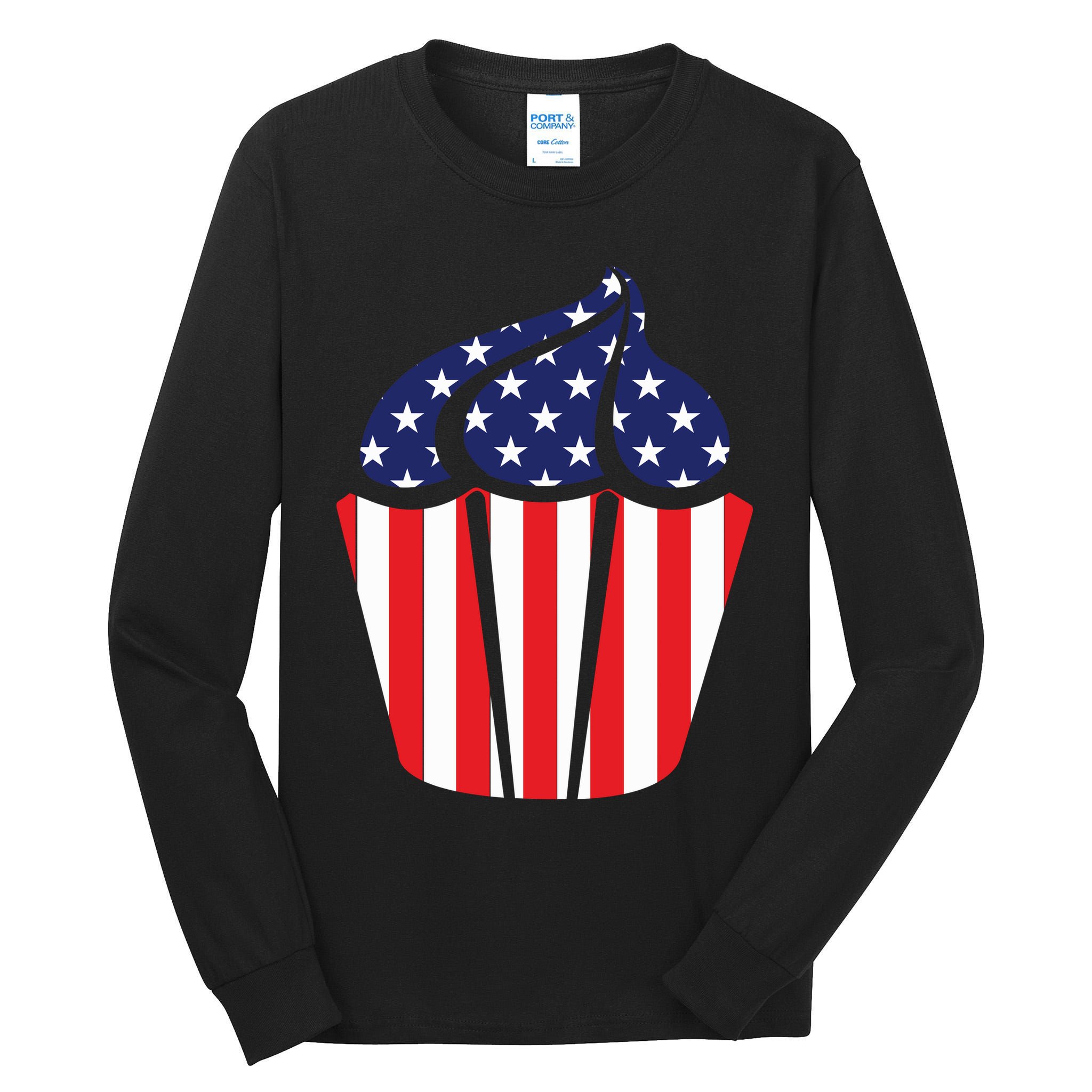 American Cupcake USA Flag Tall Long Sleeve T-Shirt