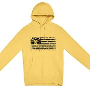 American Deer Hunting Flag Premium Pullover Hoodie