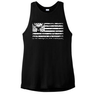 American Deer Hunting Flag Ladies PosiCharge Tri-Blend Wicking Tank