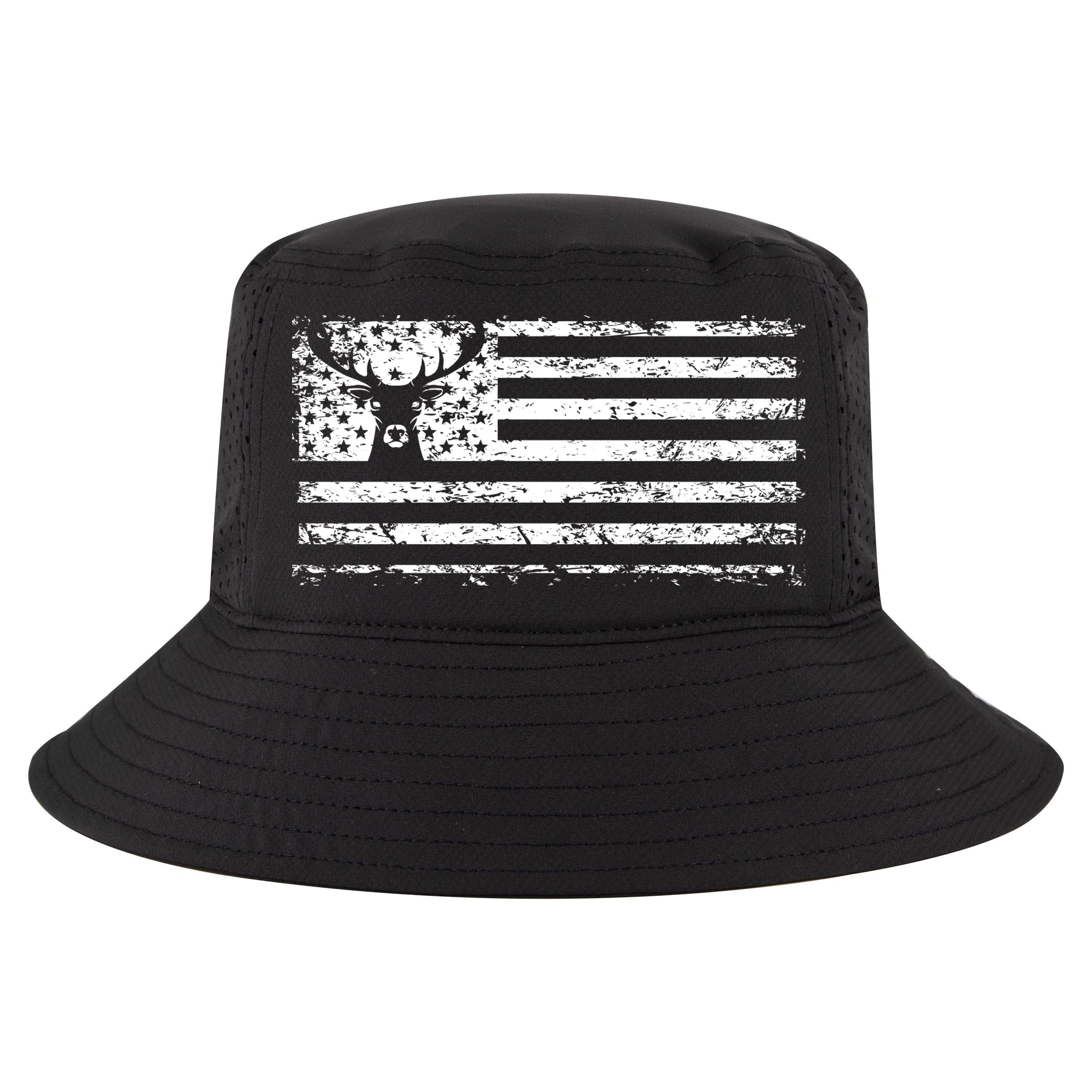 American Deer Hunting Flag Cool Comfort Performance Bucket Hat