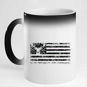 American Deer Hunting Flag 11oz Black Color Changing Mug