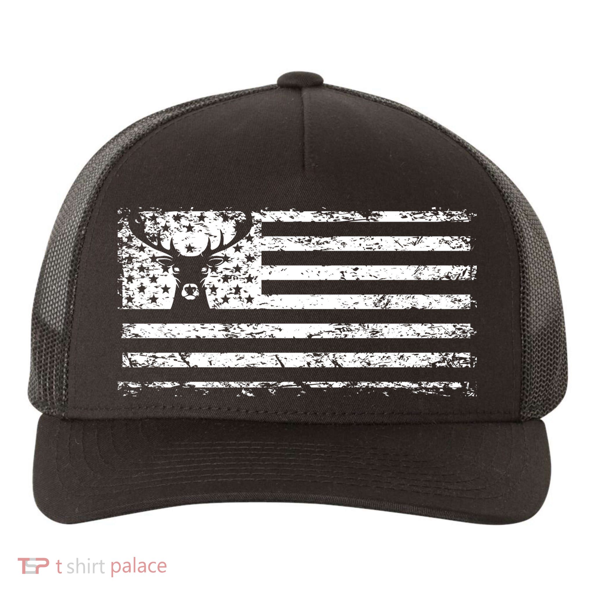 American Deer Hunting Flag Yupoong Adult 5-Panel Trucker Hat