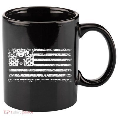 American Deer Hunting Flag 11oz C Handle Ceramic Mug