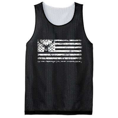 American Deer Hunting Flag Mesh Reversible Basketball Jersey Tank