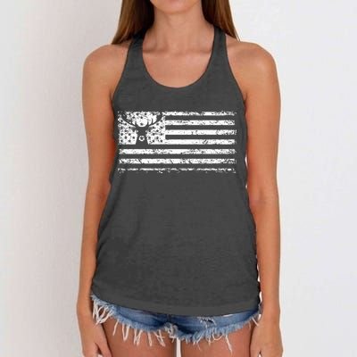 American Deer Hunting Flag Women's Knotted Racerback Tank