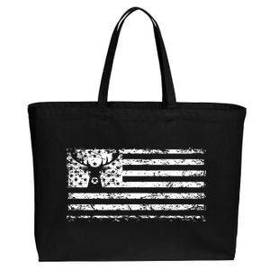 American Deer Hunting Flag Cotton Canvas Jumbo Tote