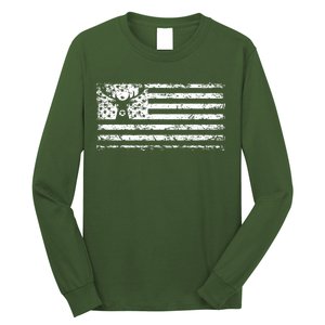 American Deer Hunting Flag Long Sleeve Shirt