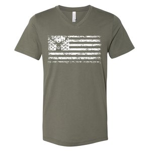 American Deer Hunting Flag V-Neck T-Shirt