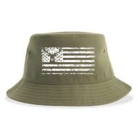 American Deer Hunting Flag Sustainable Bucket Hat