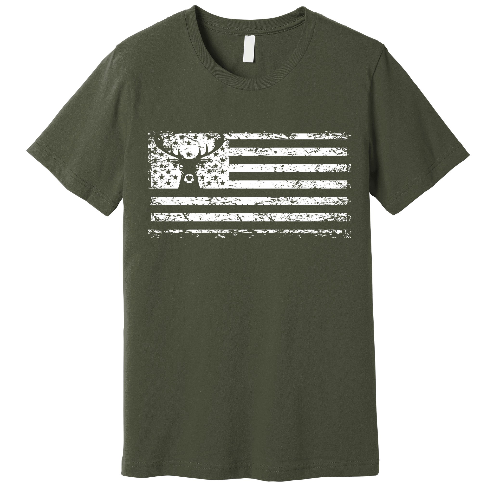 American Deer Hunting Flag Premium T-Shirt
