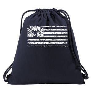 American Deer Hunting Flag Drawstring Bag