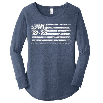 American Deer Hunting Flag Women's Perfect Tri Tunic Long Sleeve Shirt