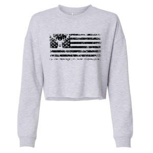 American Deer Hunting Flag Cropped Pullover Crew