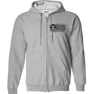 American Deer Hunting Flag Full Zip Hoodie