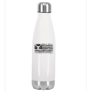 American Deer Hunting Flag Stainless Steel Insulated Water Bottle