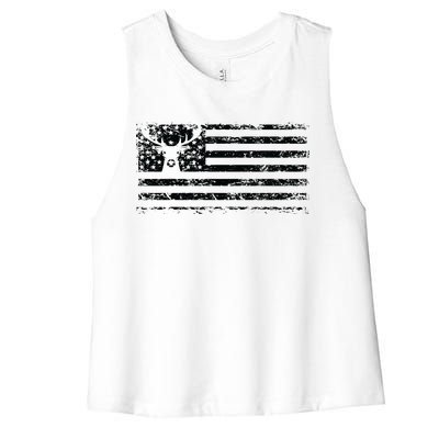 American Deer Hunting Flag Women's Racerback Cropped Tank