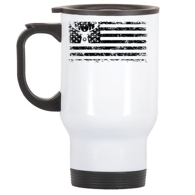 American Deer Hunting Flag Stainless Steel Travel Mug