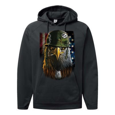 American Eagle Patriot Smoking Cigarette Performance Fleece Hoodie