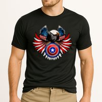 American Eagle Super Hero Shield USA Flag Wings Cooling Performance Crew T-Shirt