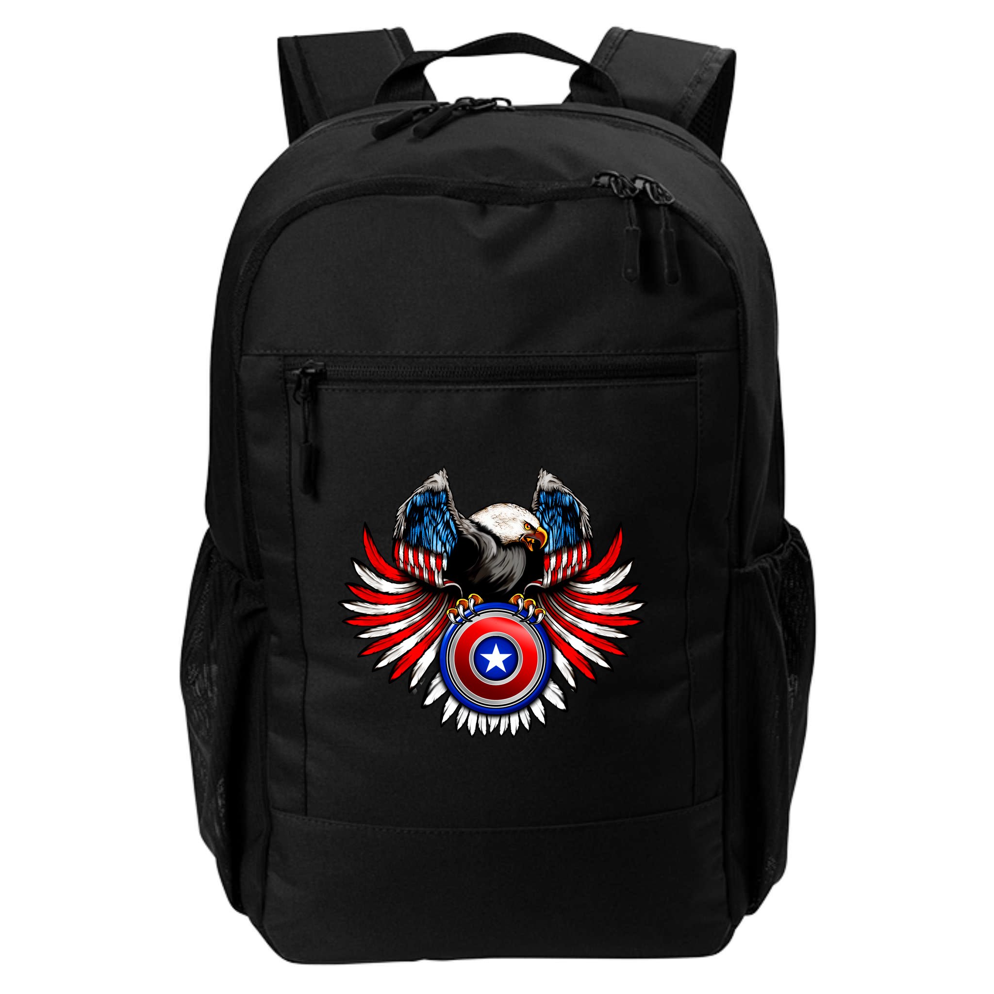 American Eagle Super Hero Shield USA Flag Wings Backpack