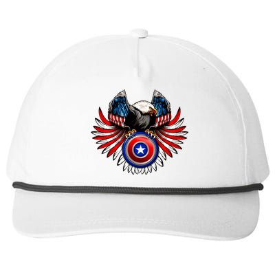 American Eagle Super Hero Shield USA Flag Wings Snapback Five-Panel Rope Hat