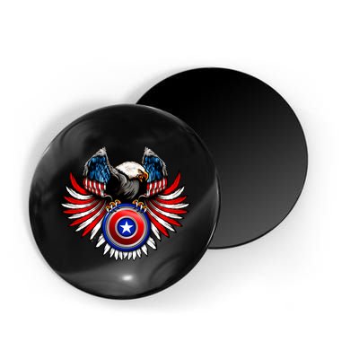 American Eagle Super Hero Shield USA Flag Wings Magnet