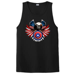 American Eagle Super Hero Shield USA Flag Wings PosiCharge Competitor Tank