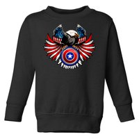 American Eagle Super Hero Shield USA Flag Wings Toddler Sweatshirt