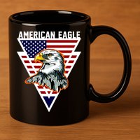 American Eagle USA Pride 11oz C Handle Ceramic Mug