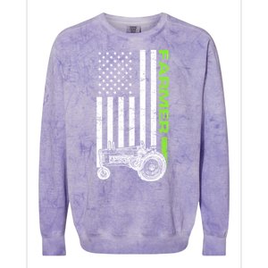 American Farmer USA Tractor Flag Colorblast Crewneck Sweatshirt