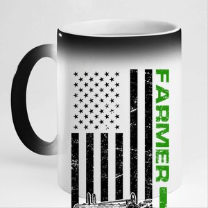 American Farmer USA Tractor Flag 11oz Black Color Changing Mug