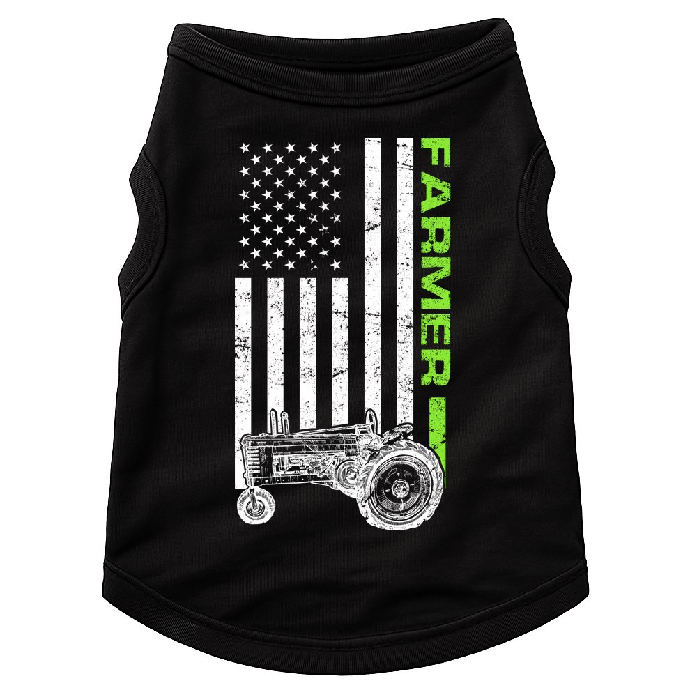 American Farmer USA Tractor Flag Doggie Tank