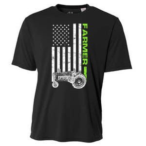 American Farmer USA Tractor Flag Cooling Performance Crew T-Shirt