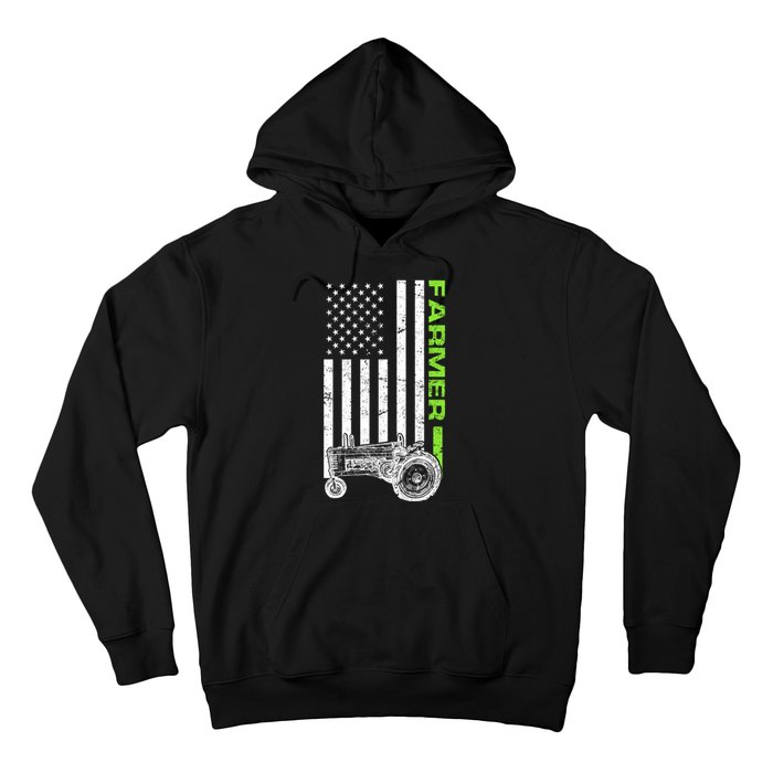 American Farmer USA Tractor Flag Hoodie