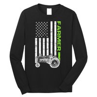 American Farmer USA Tractor Flag Long Sleeve Shirt