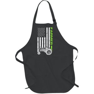 American Farmer USA Tractor Flag Full-Length Apron With Pockets