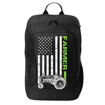 American Farmer USA Tractor Flag City Backpack