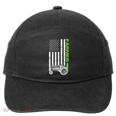 American Farmer USA Tractor Flag 7-Panel Snapback Hat