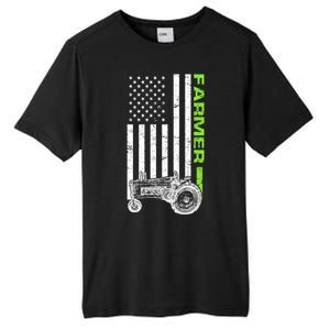 American Farmer USA Tractor Flag Tall Fusion ChromaSoft Performance T-Shirt