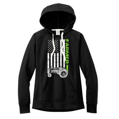 American Farmer USA Tractor Flag Women's Fleece Hoodie