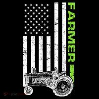 American Farmer USA Tractor Flag Flatbill Hat