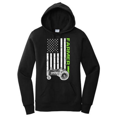 American Farmer USA Tractor Flag Women's Pullover Hoodie