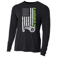 American Farmer USA Tractor Flag Cooling Performance Long Sleeve Crew