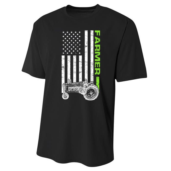 American Farmer USA Tractor Flag Performance Sprint T-Shirt