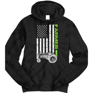 American Farmer USA Tractor Flag Tie Dye Hoodie