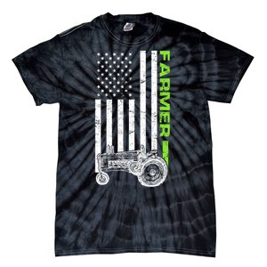 American Farmer USA Tractor Flag Tie-Dye T-Shirt